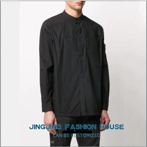 S-6XL!!The new style style mens all-style style shows the thinness and looseness of the four seasons Korean shirt