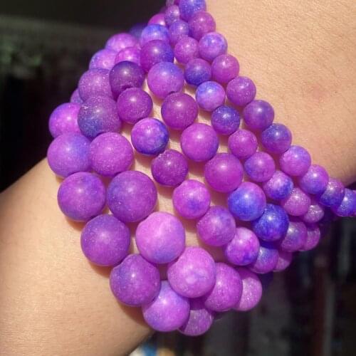 Dull Polish Natural Purple Sugilite Jades Stone Beads 6 8 10mm Round Matte Beads For Jewelry Making Diy Bracelet Necklace 15