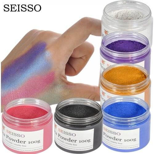 SEISSO 100g/box Organic Mica Powder Nail Glitter Powder Soap Making Kit Powdered Pigments Set Soap Making dye Hand Soap Making