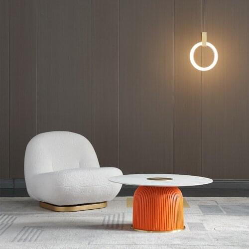 Modern slate round tea table combination