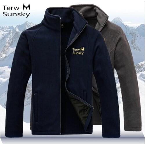 Outdoor spring autumn men coat high quality one side wear fleece clothing thickness Jacket sports climbing hiking male jacket