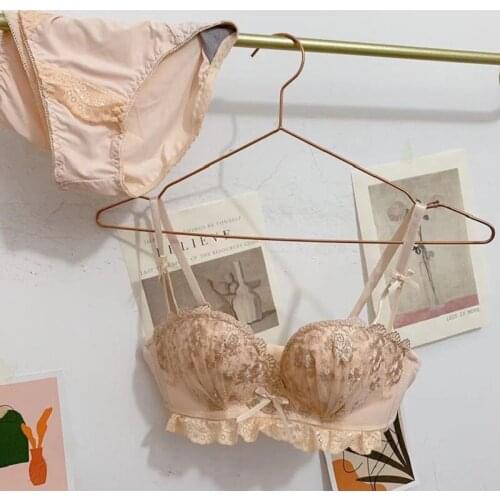 Wriufred Flower Fairy Cute Bra Panties Suit Sexy Gathering Comfortable Lingerie Small Breast Ladies Underwear Bralette Set