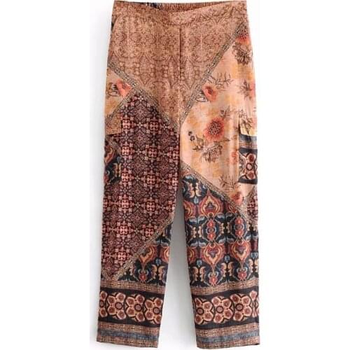 Womens pants Casual fashion womens 2019 summer new high waist printed pants womens casual pants temperament wild pants