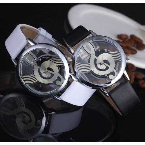 Korean version of ladies casual fashion watch, female belt student couple personality hollow note watch