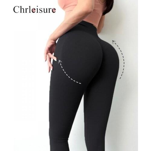 CHRLEISURE Women Sports Leggings Elastic Running High Waist Push Up Fitness Gym Legging Women Seamless Slimming Sport Leggings