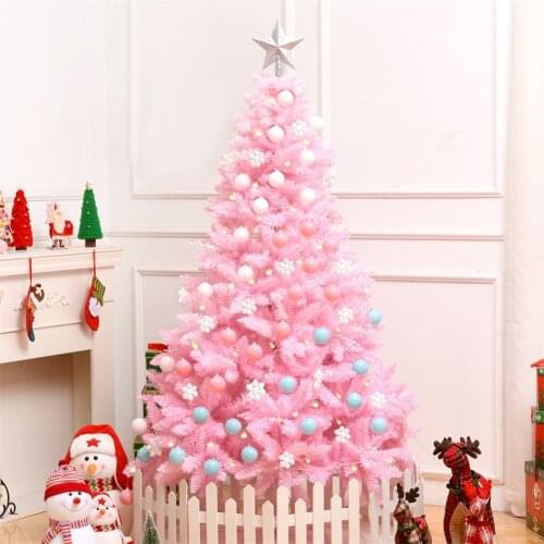 1.2M Cherry Blossom Pink Christmas Tree Decoration Deluxe Encrypted Christmas Tree Gifts with LED Lights Colorful Ball Decor