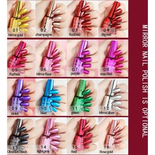 1 Pcs The New Hot-selling 16 Colors Metallic Silver Mirror Nail Polish Lasting And Unpeelable Sparkling Gemstone Brilliance