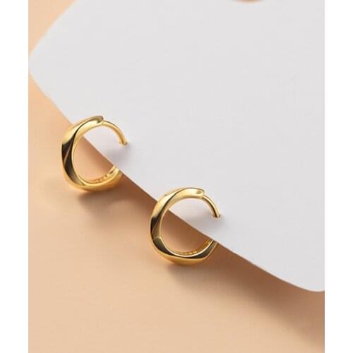 100% 925 Sterling Silver Small Hoop Earrings Glaze Smooth Twist Ear Earrings For Women Girl S925 Silver Jewelry Present