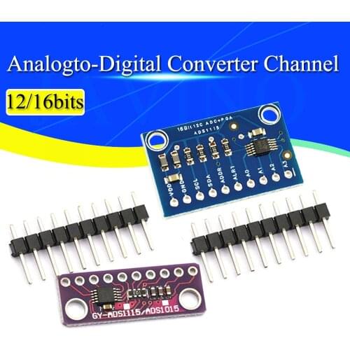 16 Bit I2C ADS1115 ADS1015 Module ADC 4 channel with Pro Gain Amplifier 2.0V to 5.5V for Arduino RPi 12bits