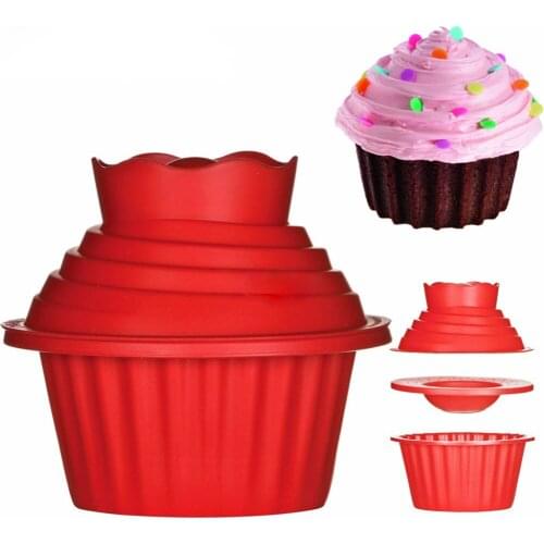 3Pcs/Set Dishwasher Safe Giant Cupcake Mold Non-Stick Big Top Cake Silicone Mould DIY Idea for Easy Decorating Cake Bake Tools