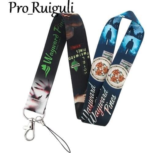 30pcs Wayward Pines Lanyard Keys Phone Holder Funny Neck Strap With Keyring ID Card Animal webbings ribbons Hang Rope webbings