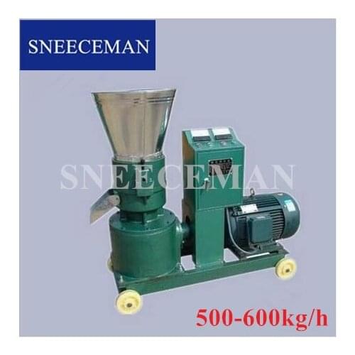 500-600kg/h 15kw Animal Pellet Machine Chicken Duck Goose And Rabbit Flat Die Feed Pellet Mill Flat Die Diamater 260mm