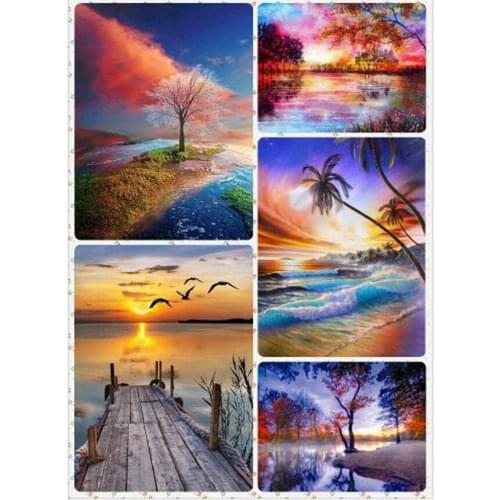 5D diy diamond painting landscape Home Decoration Diamond Embroidery Scenery Round Full Mosaic Decoration Needlework Gift