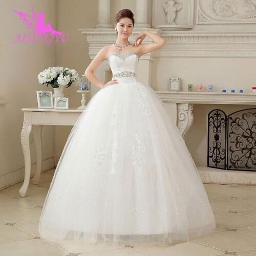 AIJINGYU 2021 princess new hot selling cheap ball gown lace up back formal bride dresses wedding dress WU161