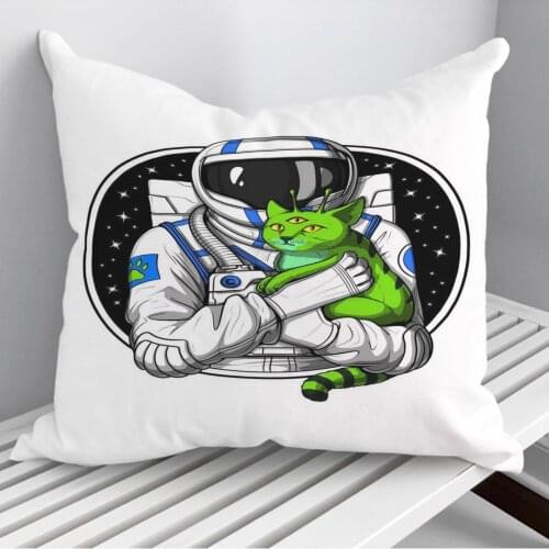 Astronaut Alien Cat Lover Throw Pillows Cushion Cover On Sofa Home Decor 45*45cm 40*40cm Gift Pillowcase Cojines Dropshipping