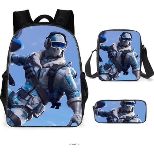 Brand School Bag Set 3pcs Kids Backpack FORTNITE Mochila Escolar Infantil Children Pencil Shoulder Book Bags Boys Girls