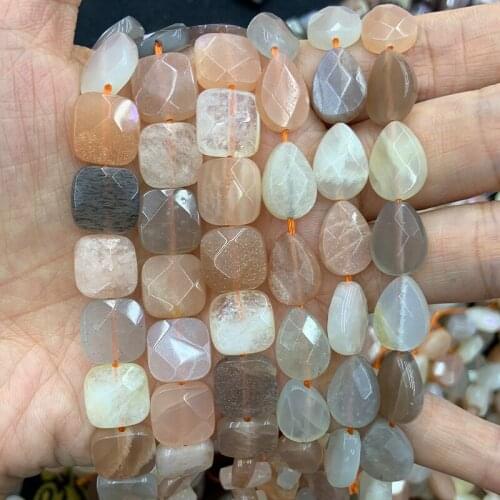 12mm Natural Sunstone Stone Beads 15'' Square DIY Loose Beads For Jewelry Making Women Men Beads Bracelet Necklace Earring Gift