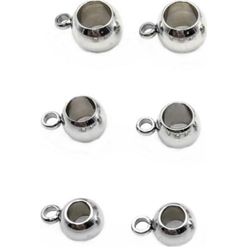 20pcs Stainless Steel 3/3.5/4/5mm Hole Size Beads Loose Spacer Charm Beads for DIY Bracelets Jewelry Making Findings