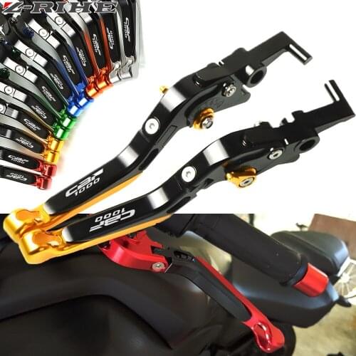 CBF1000 logo CNC Adjustable Folding Extendable Motorcycle Brake Clutch Levers For Honda CBF1000 CBF 1000 2006 2007 2008 2009