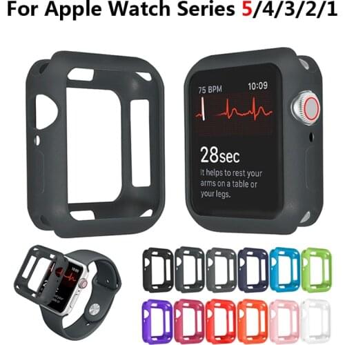 Watch Case for Apple Watch 5 4 3 38MM 42MM Soft Silicone Full Protective Cases Bumper for iWatch 4/5 44MM 40MM Watch Cover Armor