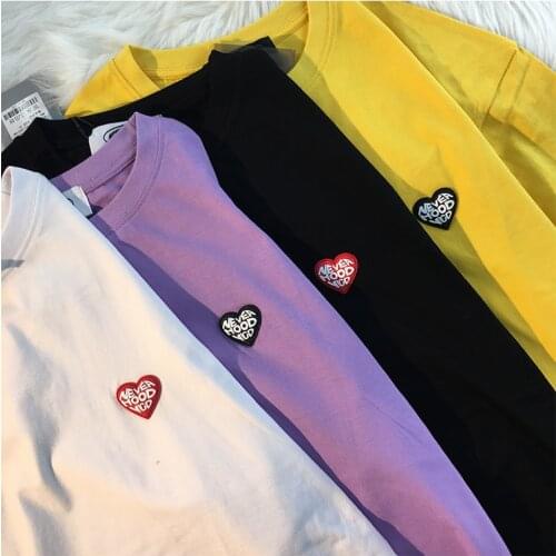 T-shirt Summer Short-Sleeved for Men Round Neck Mens Fashion Loose Cotton All-match Style INS BF