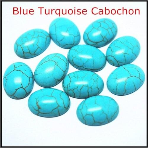 Blue turqoisee stone cabochon gem stone cabochon oval shape fashion jewelry making beads size 8x10mm 10x14mm 12x16mm 13x18mm