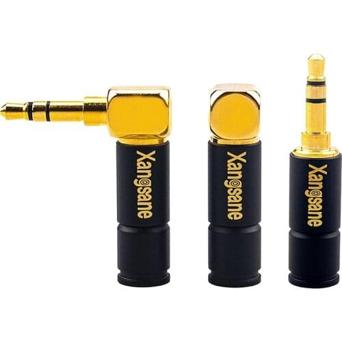 HiFi Copper 3.5mm Headphone Plug Stereo Welding Gold Plated 3.5 Straight Connector