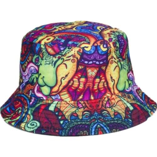 LDSLYJR Cotton Cartoon print Bucket Hat Fisherman Hat outdoor travel hat Sun Cap Hats for Men and Women 466