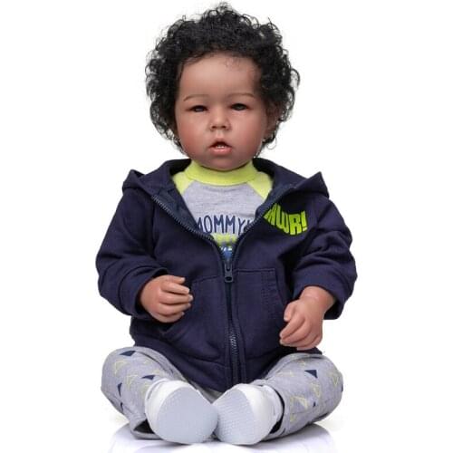 50cm/19in Reborns Doll Baby Girl Doll Nurturing Doll Realistic Handmade Soft Body w/ Opened-Eyes Rooted Hair Girl Gift 69HE