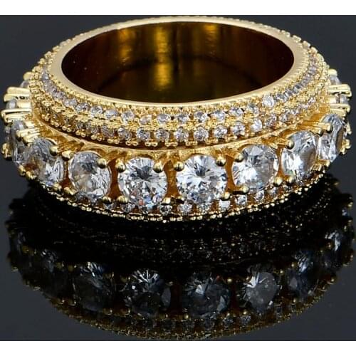 Brass CZ Rings Mens Rock Style Jewelry Women Party Gift R013