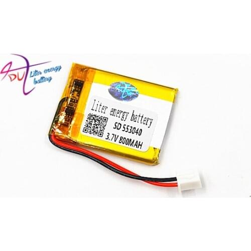 10 pcs JST XH 2.54mm 553040 3.7V 800mAh 603040 Lithium Polymer LiPo Rechargeable Battery For Mp3 Mp4 Mp5