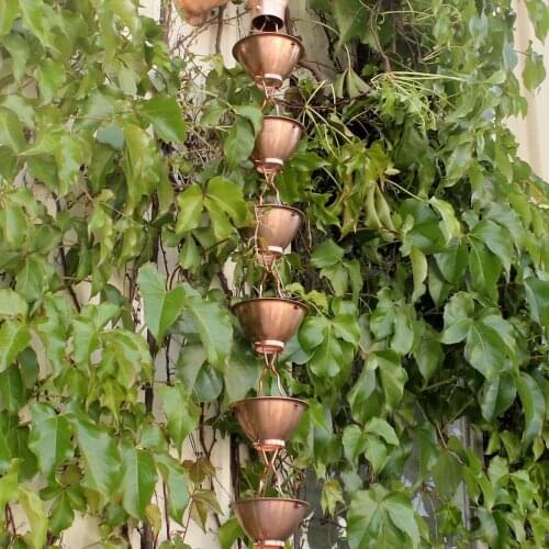 Cangler Copper rain chain Guide rain chain copper rain fall eaves gutter villa garden Japanese temple sun room copper rain bell