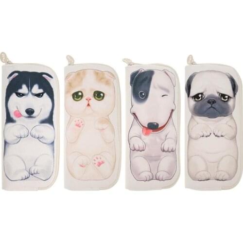 Cute pencil bag Canvas pencil case School Office Supplies Stationery Pouch Box Holder Makeup Case Pencil Box