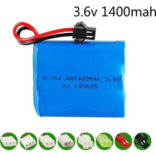 3.6v 1400mah NICD Battery Ni-CD Battery AA 3.6v battery pack for RC toy Car Boat GUN TANK Trucks Trains RC toy model Battery