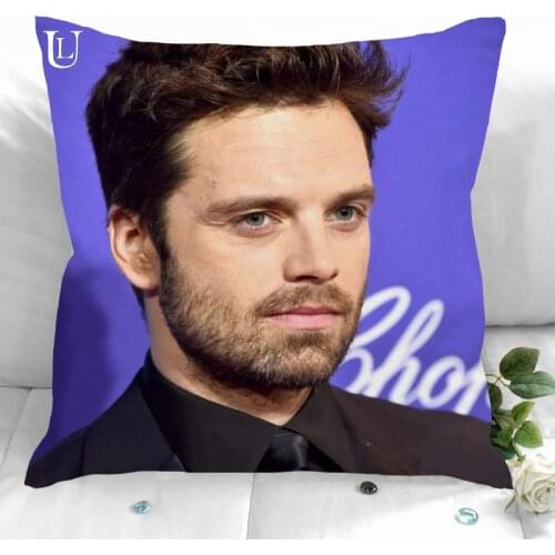 New Custom Sebastian Stan Pillowcases Printed Square Pillowcase Home Decorative Zipper Pillow Cover 35X35cm40X40cm(One Side)