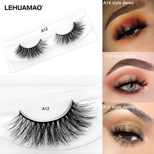 LEHUAMAO 3D mink lashes mink Eyelashes dramatic lashes cruel-free Mink Lashes Natural soft Lashes eyelashes Reusable Lashes A12