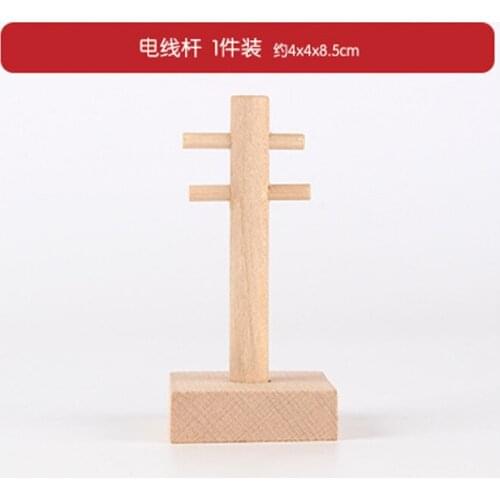 P169-4 pcs Wooden Poles Traffic Track Games Essential Scene Accessories Suitable for all kinds of Train Car Games