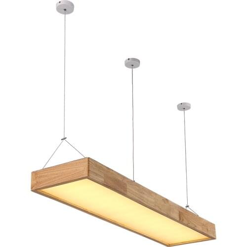 Solid Wooden Restaurant pendant lamps wood Nordic NEW rectangular bar Japanese LED solid wood office pendant lamps ZA MZ141
