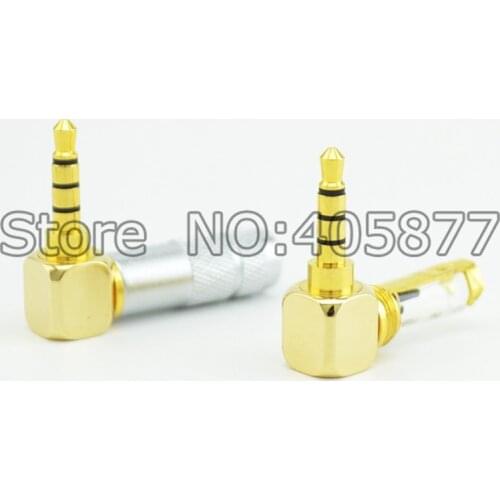 90 Degree Jack 3.5 mm Headphone Plug Right Angle 4 Pole Stereo Audio Jack Pure copper Connector Adapter