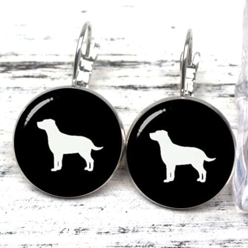 Retro Minimalist Hound Silhouette Art Earrings Cute Dachshund Dog Earrings Crown Dog Avatar Picture Earrings Gift Souvenir Charm