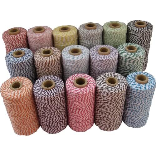 1piece color Cotton bakers Twine 12ply cotton twine cotton twisted rope 100meter spool for DIY Packing