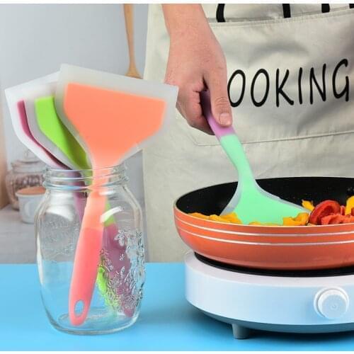 Silicone Beef Meat Egg Frying Spatula Kitchenware Cooking Utensils Kitchen Scraper Wide Pizza Cooking Tools Shovel Non-stick