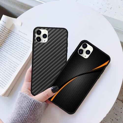 CUTEWANAN car carbon fibre prin Silicone Black Phone Case Rubber for iPhone 11 pro XS MAX 8 7 6 6S Plus X 5S SE 2020 XR case
