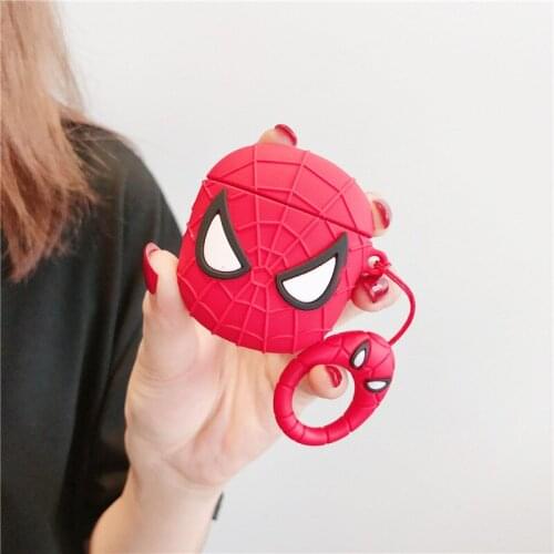 Marvel AirPods 1and2 The Avengers Super Heroes Silicone Earphone Protective Cover Fashion Trend Anti-fall Earphone Sleeve Gifts