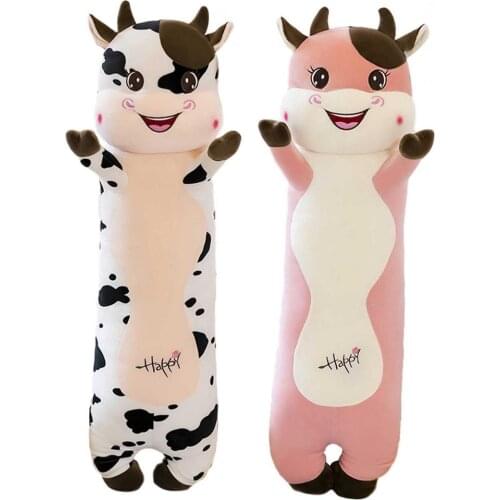 Lovely Creative Milk Cow Plush Pillow Toys Soft Stuffed Cartoon Animal Cattle Doll Bedroom Sleeping Pillow Cushion