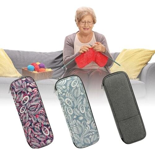 Knitting Storage Bag Empty Crochet Hooks Knitting Needles Kit Organizer Case for Needles Scissors Ruler Sewing Bag Accessories