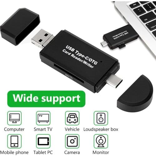 Card Reader 3 in 1 USB 2.0 Type C to SD Micro SD TF Card Reader for PC Laptop Accessories Smart Memory Cardreader SD Card Reader