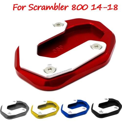 Motorcycle CNC Kickstand Foot Side Stand Extension Enlarge Pad Support Plate For Ducati Scrambler 800 Scrambler800 2014-2018