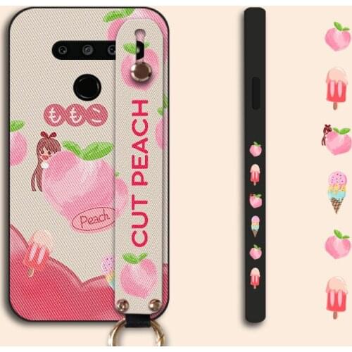 Cute Fruit Girl Phone Case For LG G6 G7 G8S ThinQ WristBand Holder Back Cover For LG V20 V30 V50