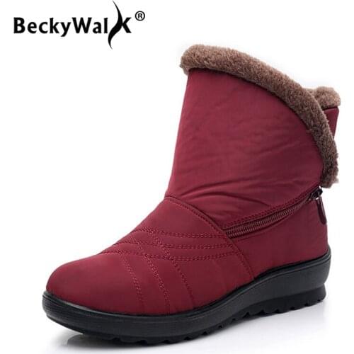 Plus size 35-41 winter boots women snow boots plush warm non slip womens boot waterproof casual ankle botas woman shoes WSH3148